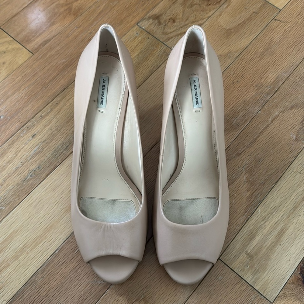 Alex Marie Nude Peep-Toe Heels